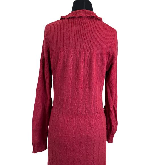 Vintage 1970s Burgundy Knit Midi Dress by C&A – Size 6/42 - Picture 3 of 14